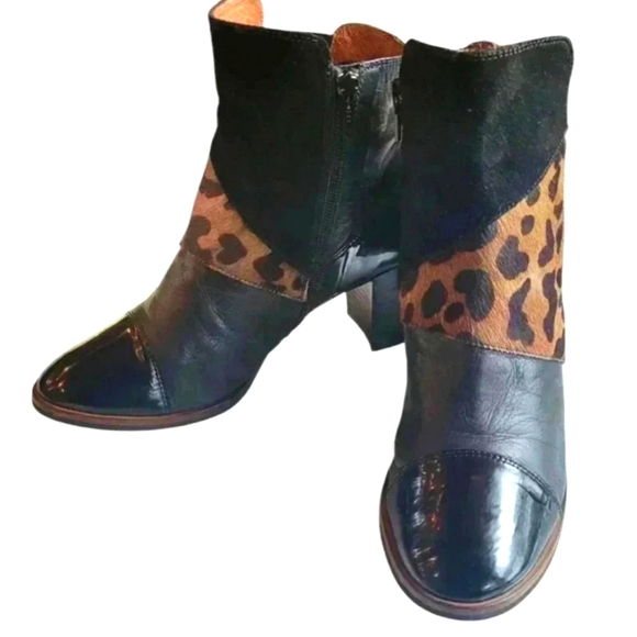 Hispanitas Patent Leather Suede Faux skin Ankle Boots size 37 - Picture 4 of 12